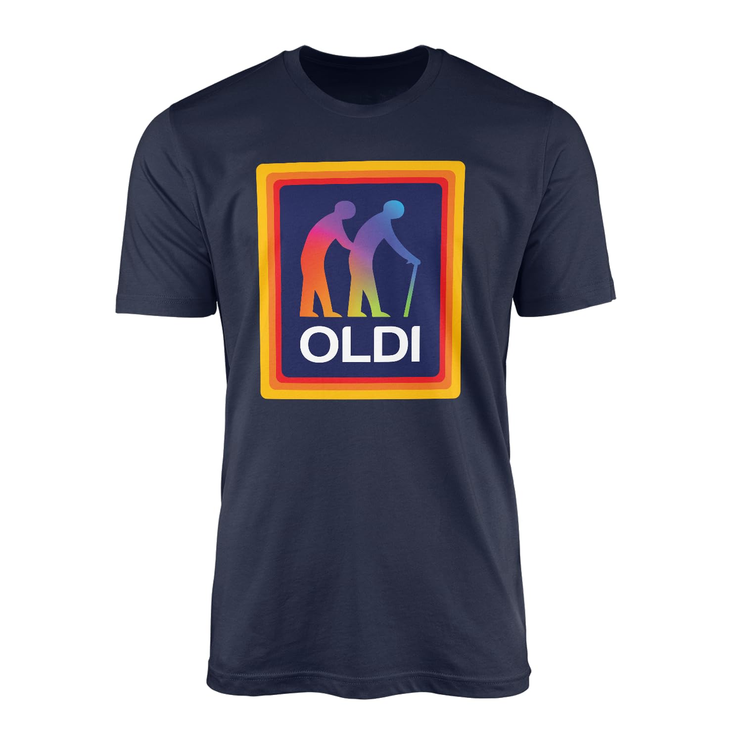 SMARTYPANTS OLDI LGBTQ Men Couple T-Shirt Top Tee - Funny Birthday Happy Bday Old Elderly Fun Novelty Joke Present Gift (Large, Navy)