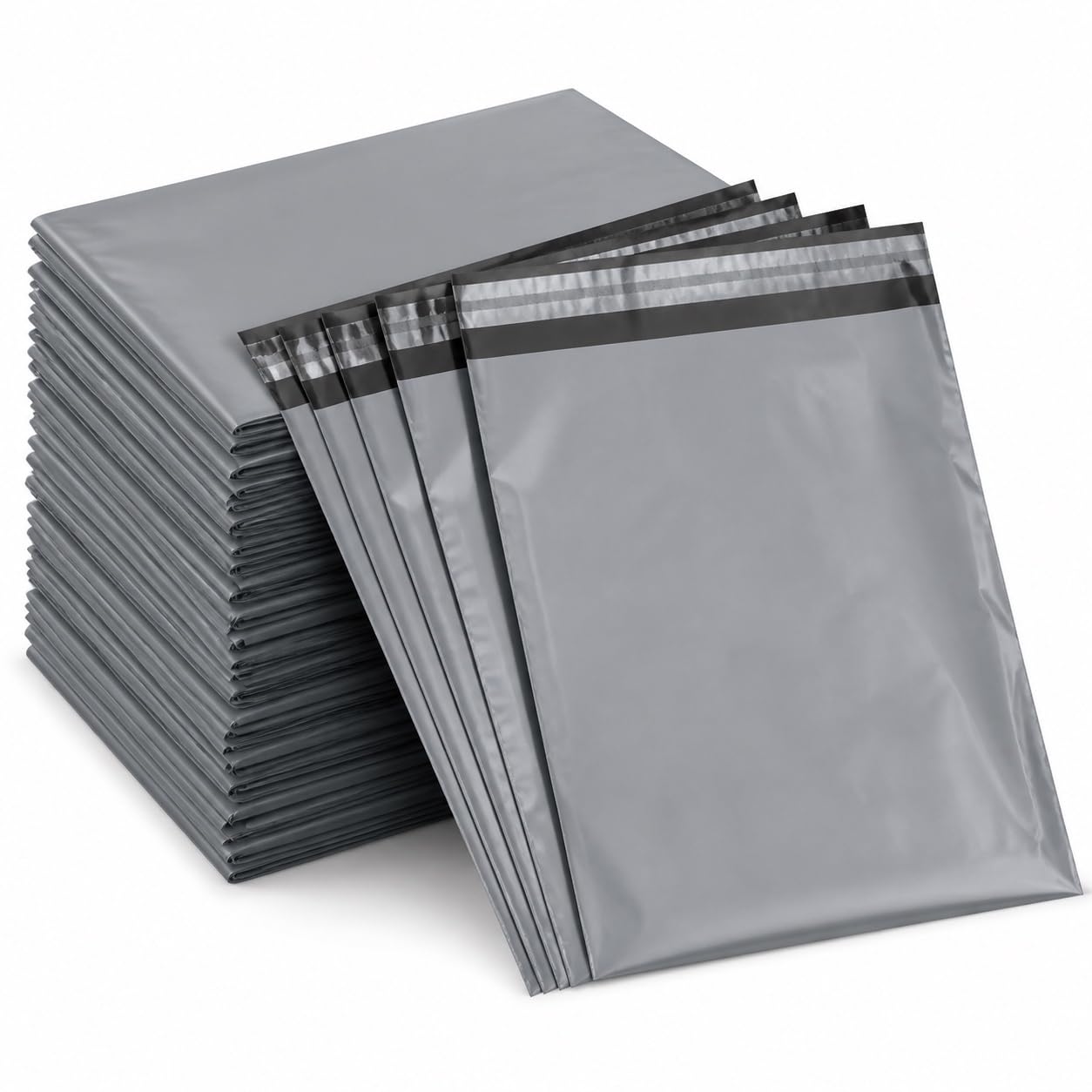 PackingBat Grey Mailing Bags 10x14 100 Pack Self Seal Postal Bags