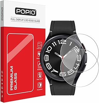 Military-Grade Gorilla Tempered Glass for Samsung Galaxy Watch 6 Classic (43mm) (1.3" inch), Pack of 2