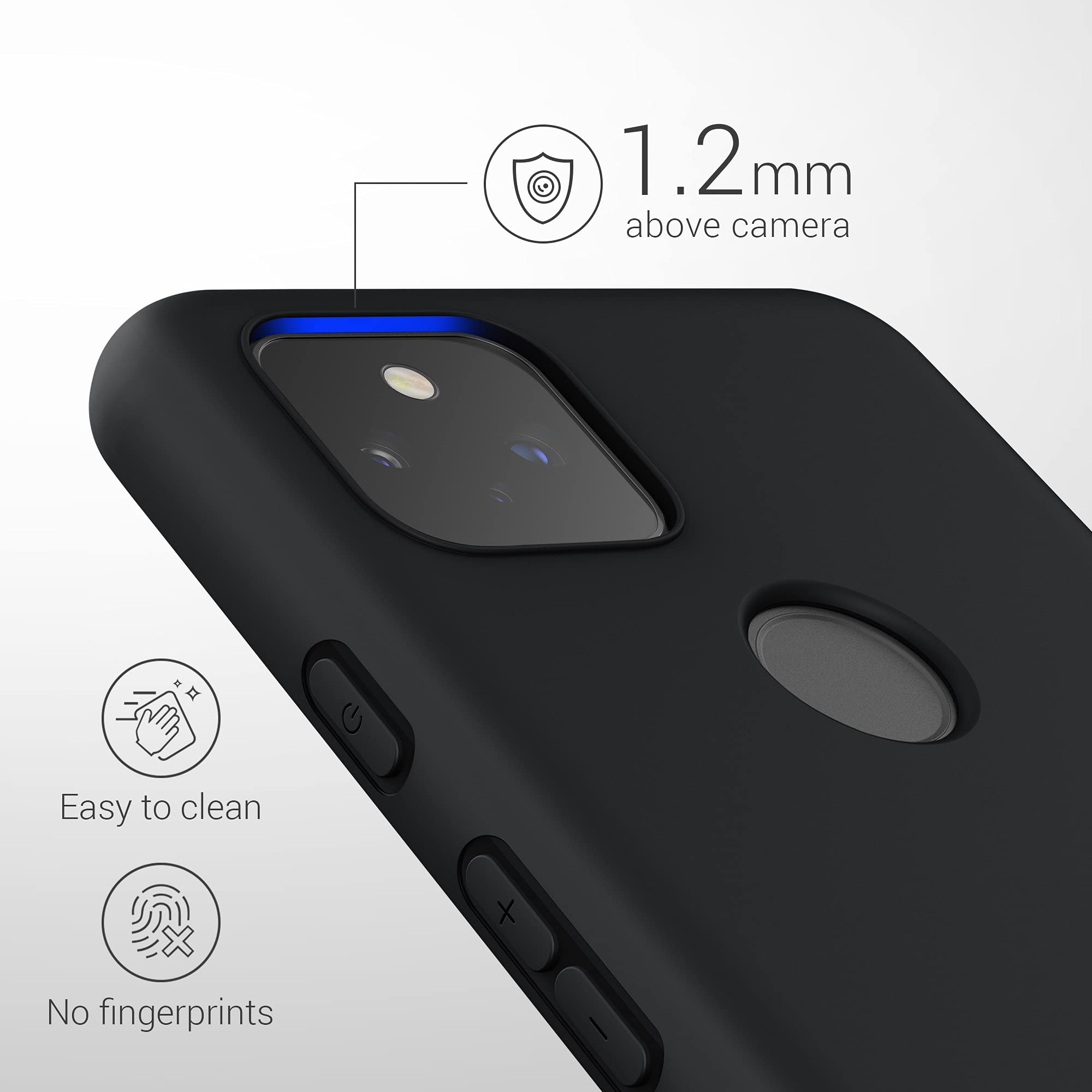 kwmobile Case Compatible with Google Pixel 5a 5G Case - Soft Slim Protective TPU Silicone Cover - Black