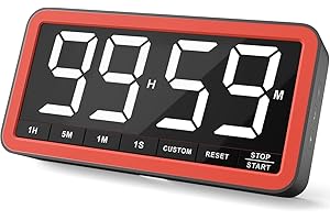 VOCOO Digital Wall Clock with Timer - 7.8" Jumbo Display, Magnetic, LED