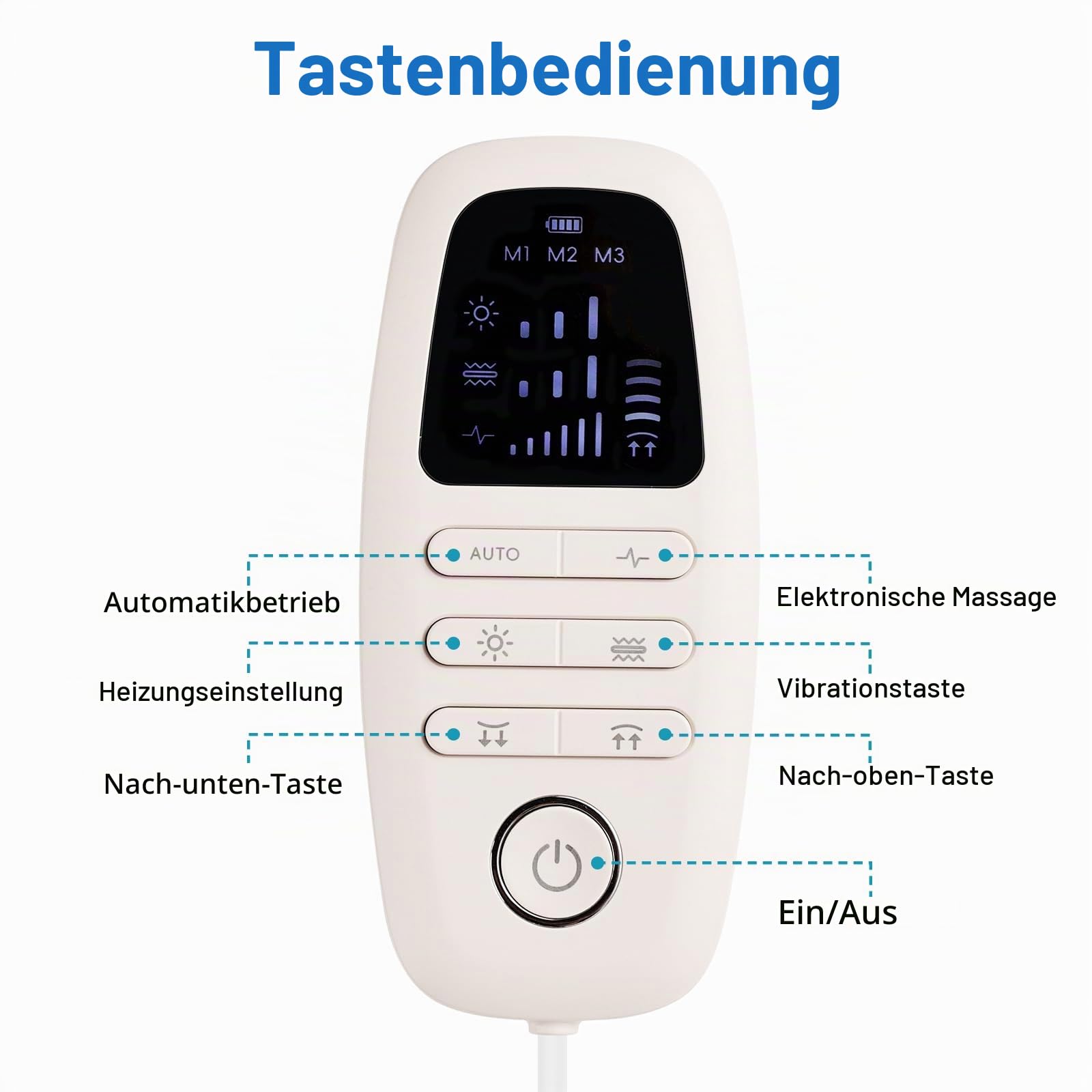 Elektrischer Rückenstrecker mit Vibration & Wärme | Höhenverstellbare Rückenstütze zur Anhebung & Stretching, Taillenpolster für Zuhause, Büro, Yoga & Fitness