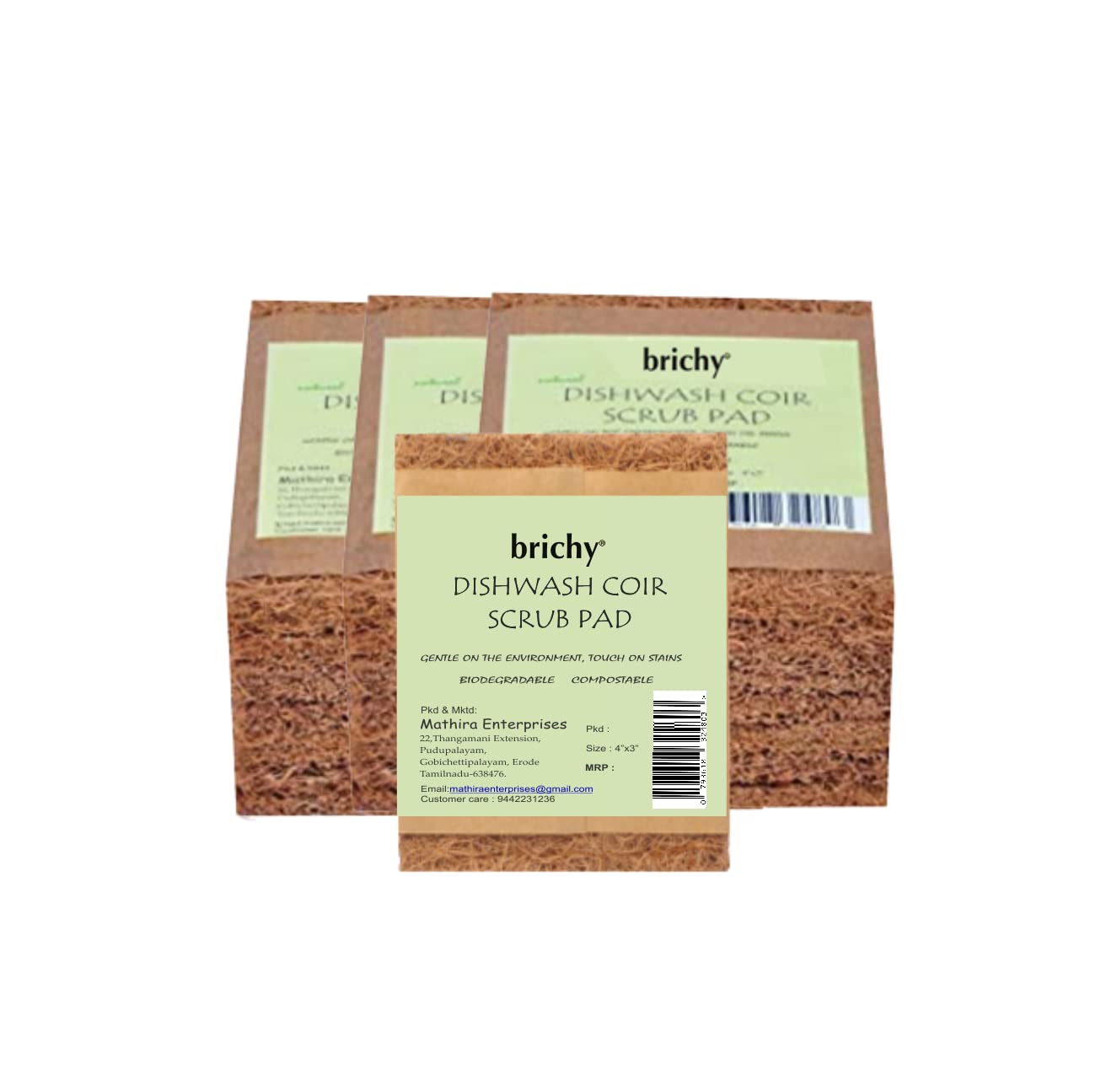 brichy Natural Coconut Coir Dishwashing Scrub Pads - (Pack of 18 Pieces) (B08J7PNJZ8) Amazon Price History, Amazon Price Tracker