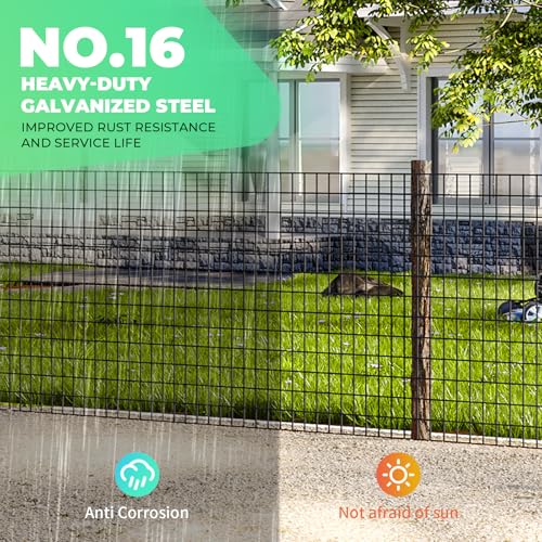 Image of Garden Fence Black PVC Coated Welded Wire Fencing 48 Inch x 100 Foot, 2 Inch x 3 Inch 16GA, Garden Border Fencing Roll Vinyl Coating Metal Wire Mesh for Yard Vegetable Plant Protection Poultry Netting