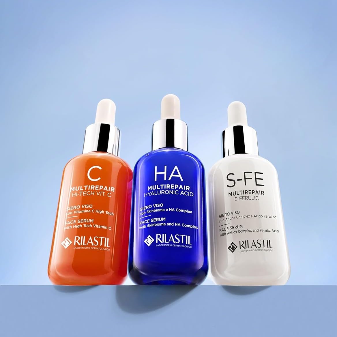 Rilastil Multirepair HA Gesichtsserum Hyaluronic Acid, feuchtigkeitsspendend, aufpolsternd und Anti-Falten, mit Hyaluron- säure, Pre- und Postbiotika, 30ml