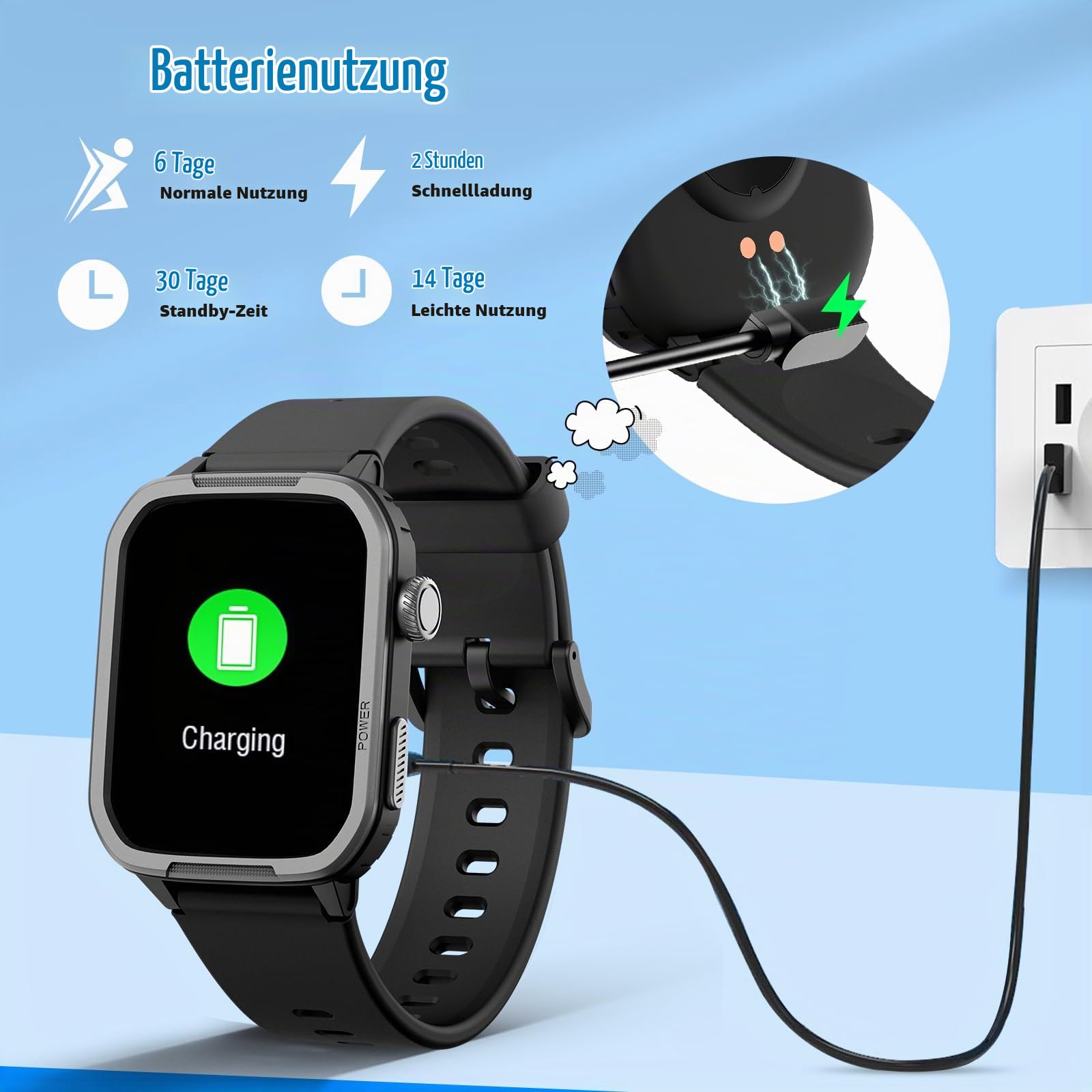 JOYELE Kinder Smartwatch für Jungen Mädchen, Gehärtetes Glas Aktivitäts Tracker Uhr IP68 wasserdichte Con Displayschutzfolie, 19 Sportmodi, Herzfrequenz Schlafmonitor, Schrittzähler, Kindergeschenke