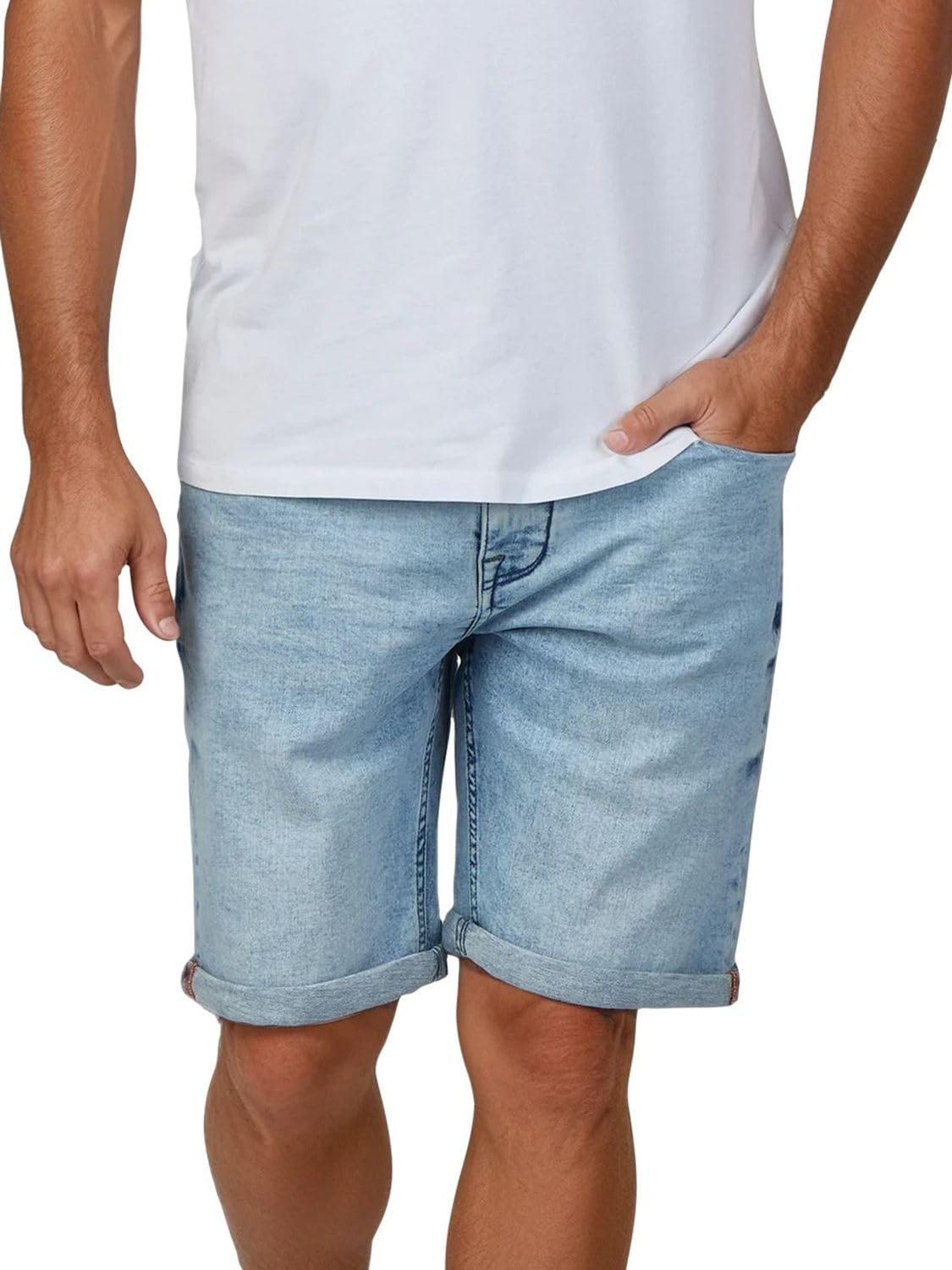 riverso Jeans Shorts Herren Stretch Kurz Regular Fit RIVUdo Kurze Hosen Bermuda Shorts Sommer Denim Einfarbig Grau Blau Schwarz 30 31 32 33 34 36 38 40 42 44 46