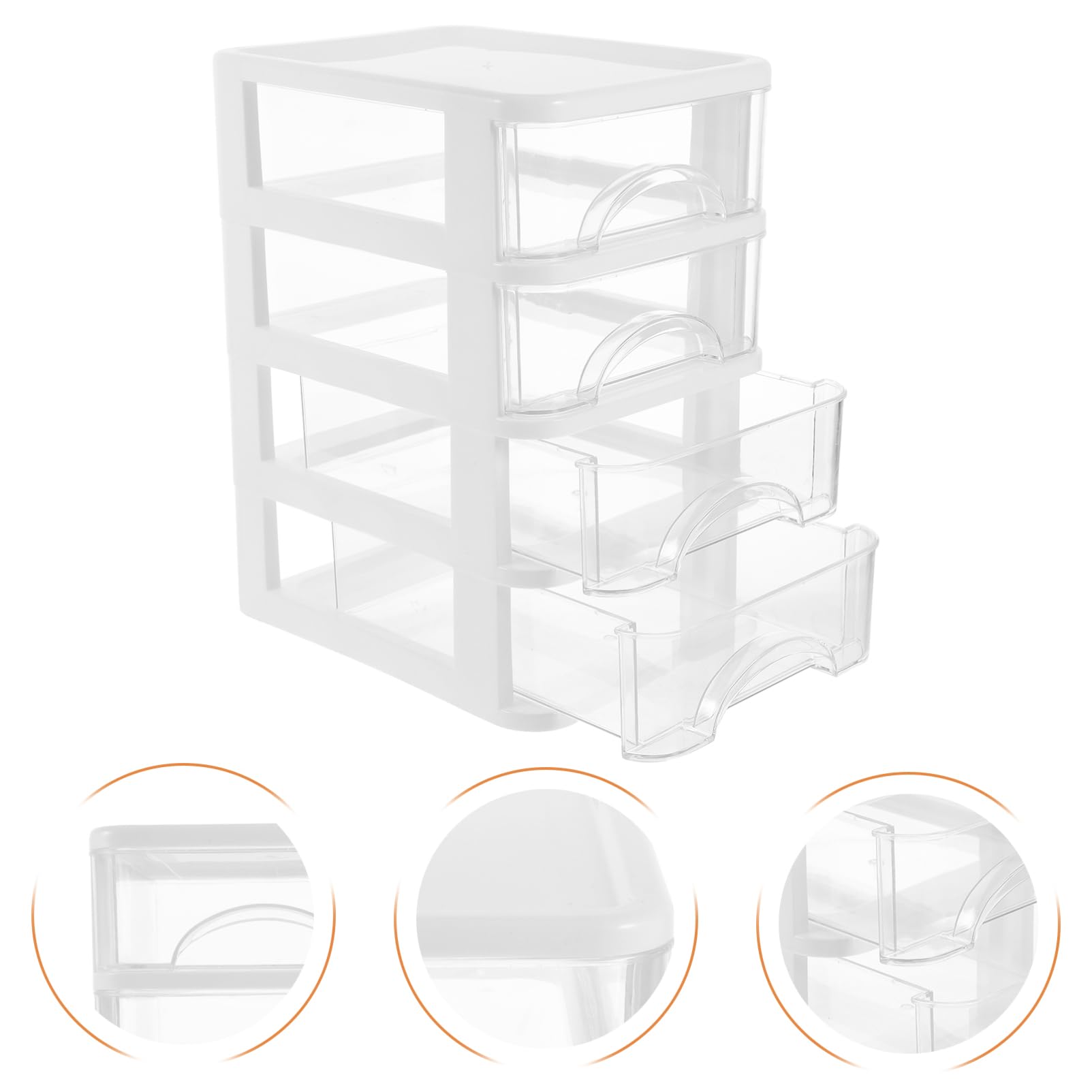 Operitacx Boîte de Rangement de Bureau Blanche en Plastique Tiroir et Compartiments, Grosse Capacité pour Organiser Petits Objets, pour Salle D'étude et Décoration