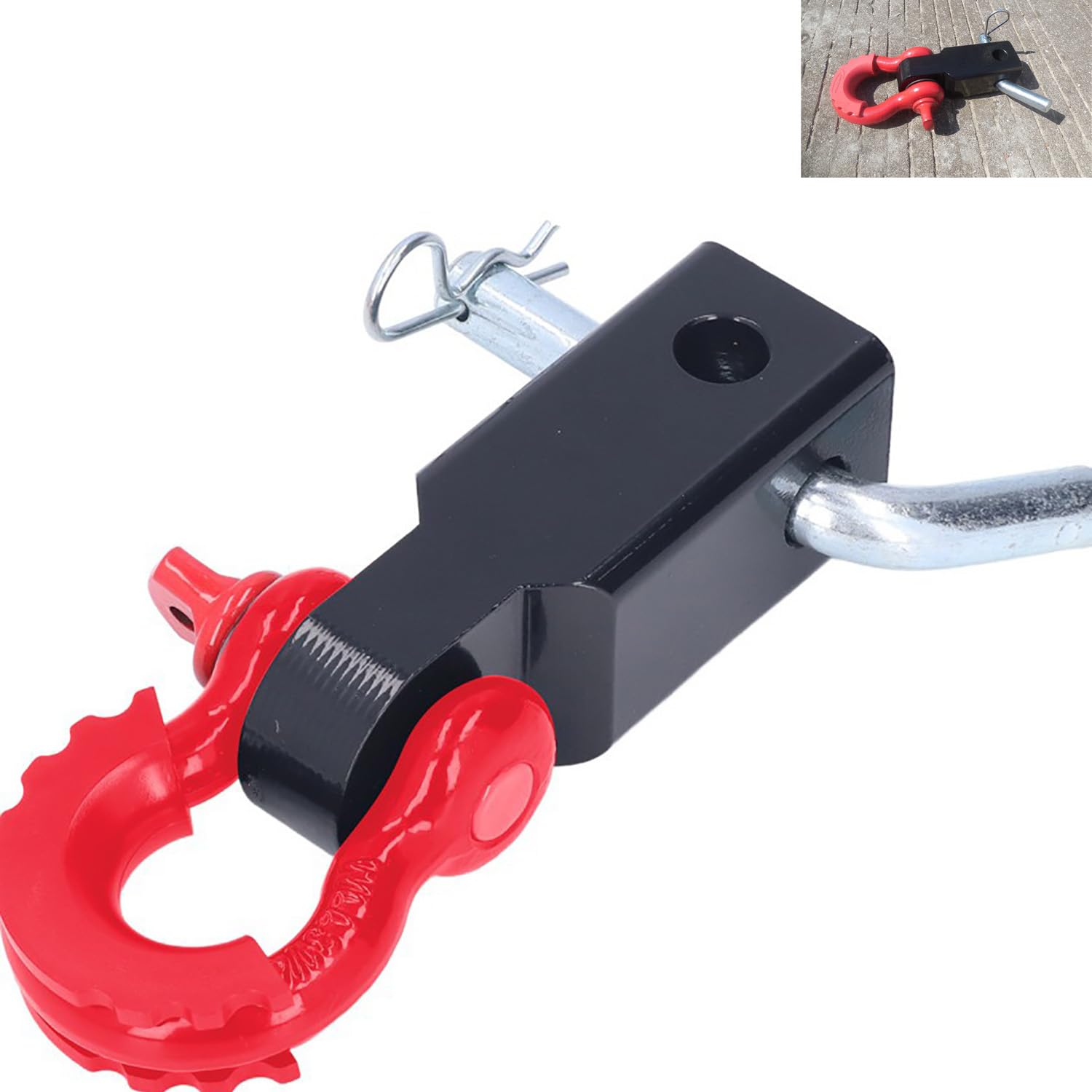 Recepteur Attelage Manille,Accessoires de Remorquage de Récupération de Véhicule en Acier,pour Les Camions Tout-Terrain et Les Bateaux à Moteur