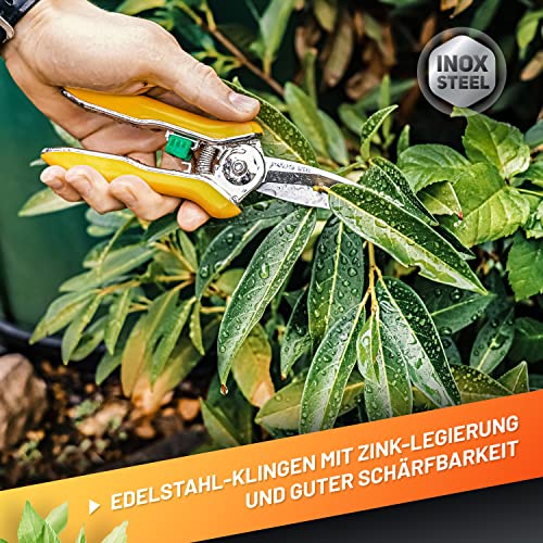 GRÜNTEK COLIBRI Rozenplantenschaar 170 mm roestvrijstalen messen met zinklegering bloemenschaar met soft-touch ergonomische handgreep, oogstschaar, snoeischaar rozenschaar trimmerschaar bypass - Afbeelding 4