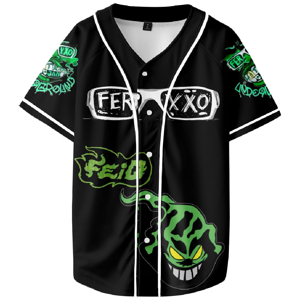 Feid Ferxxo - Camiseta de béisbol Harajuku con botones finos, uniforme de béisbol
