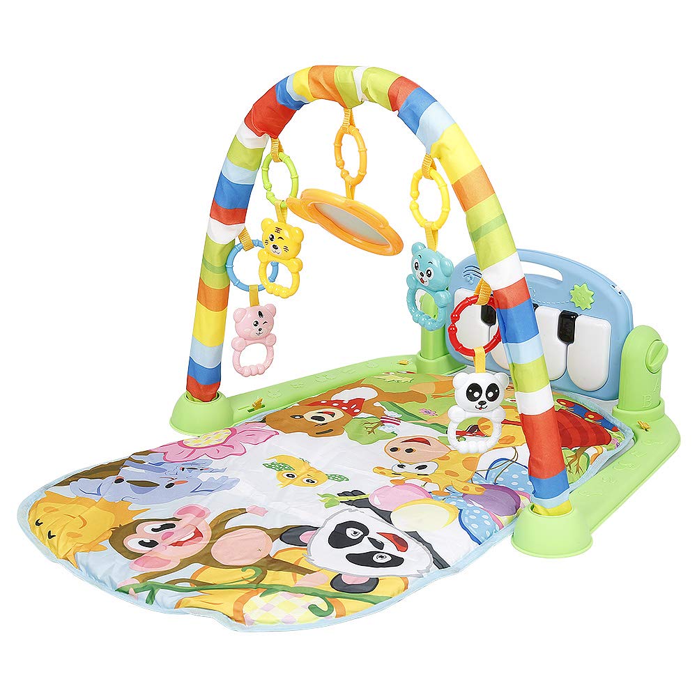 Tapis d'éveil Bébé, Tapis d'éveil et de jeux pour Nouveau-né avec Musique et Lumières,Tapis de Jeu épaissi bébé Fitness Piano pour Naissance en Garçons et Filles, Arches de Jeu et Jouets