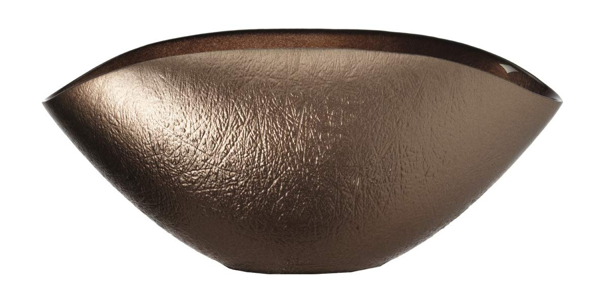 LEONARDO 053319 Como Bowl 28x14 Bronzo Glass Brown 14 x 28 x 13 cm