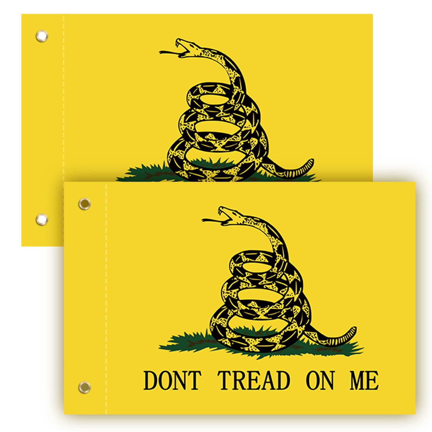 2PCS Dont Tread On Me Flags for Whip Lights or Antenna Flag Poles, Whip Light Gadsden Flags for UTV ATV Can-Am Polaris RZR SXS (16.3" x 12")