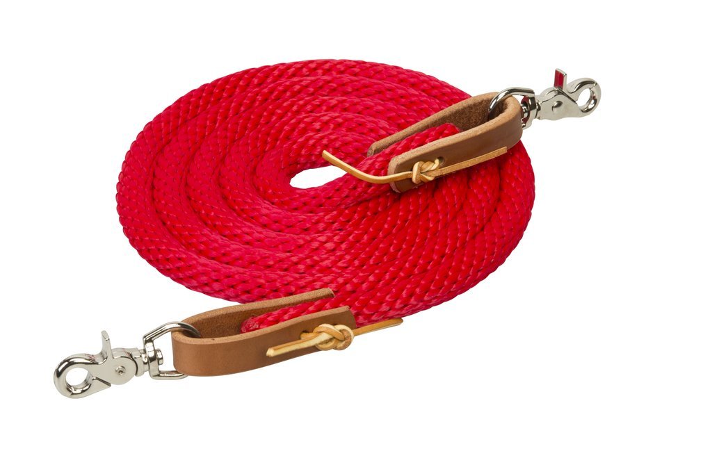 Weaver Leather Poly Roper Rein Red, 5/8" x 8'