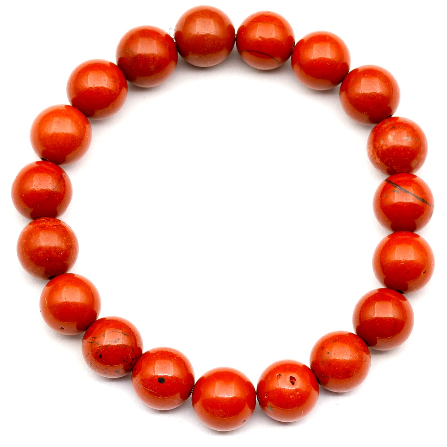 Elastisches Armband aus rotem Jaspis mit 8 mm Perlen, echter roter Kristall, Sternzeichen Widder, elastischer Schmuck aus Edelsteinen, heilender Chakra-Kristall, langlebiges Modeaccessoire.