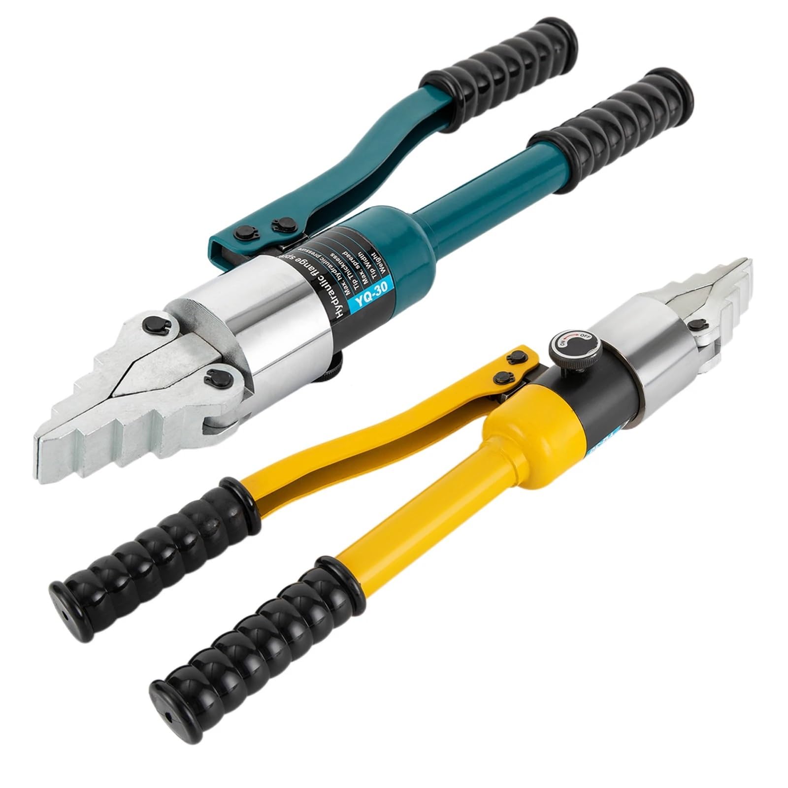 Hydrauliczne szczypce zaciskowe YQ-30 8T 30MM Przenośny Hydrauliczny Rozdzielacz Rozpierający Zestaw Ręczny Zintegrowany Narzędzi Do Rozdzielania Kołnierzy Niebieski/żółty,do miedzi i aluminium(Blue)