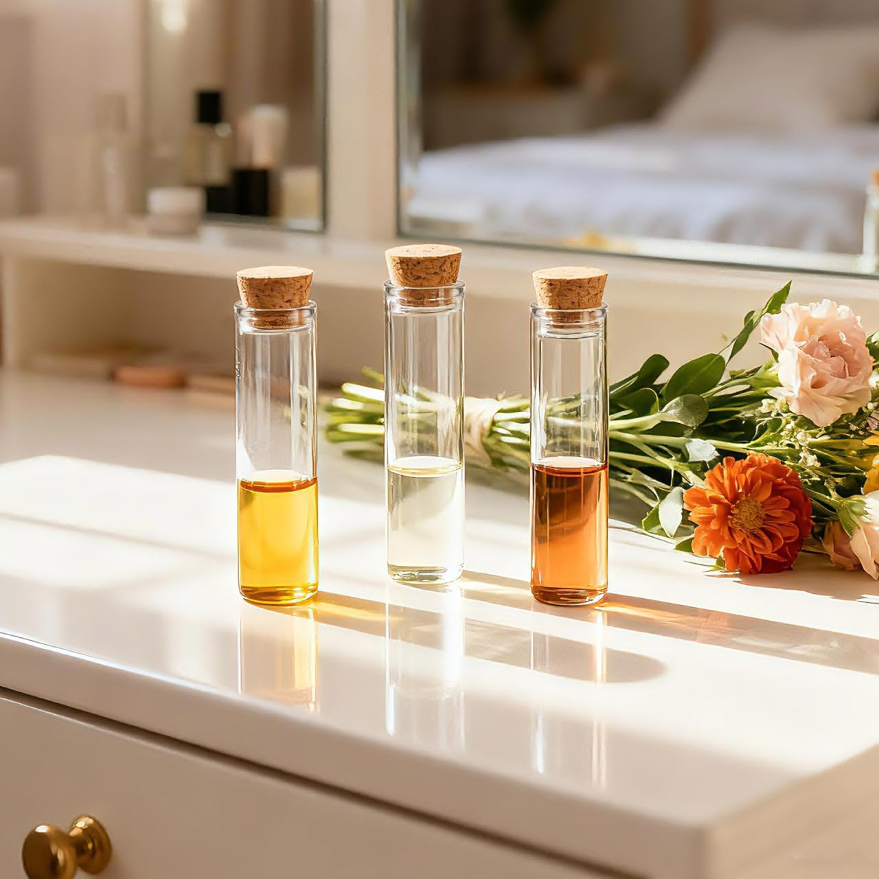 VILLCASE Reagenzgläser mit Korken 10er Set 30x120 mm, Borosilikatglas, luftdicht für Gewürze, Kräuter, DIY-Projekte, Blumenvasen, Laborproben