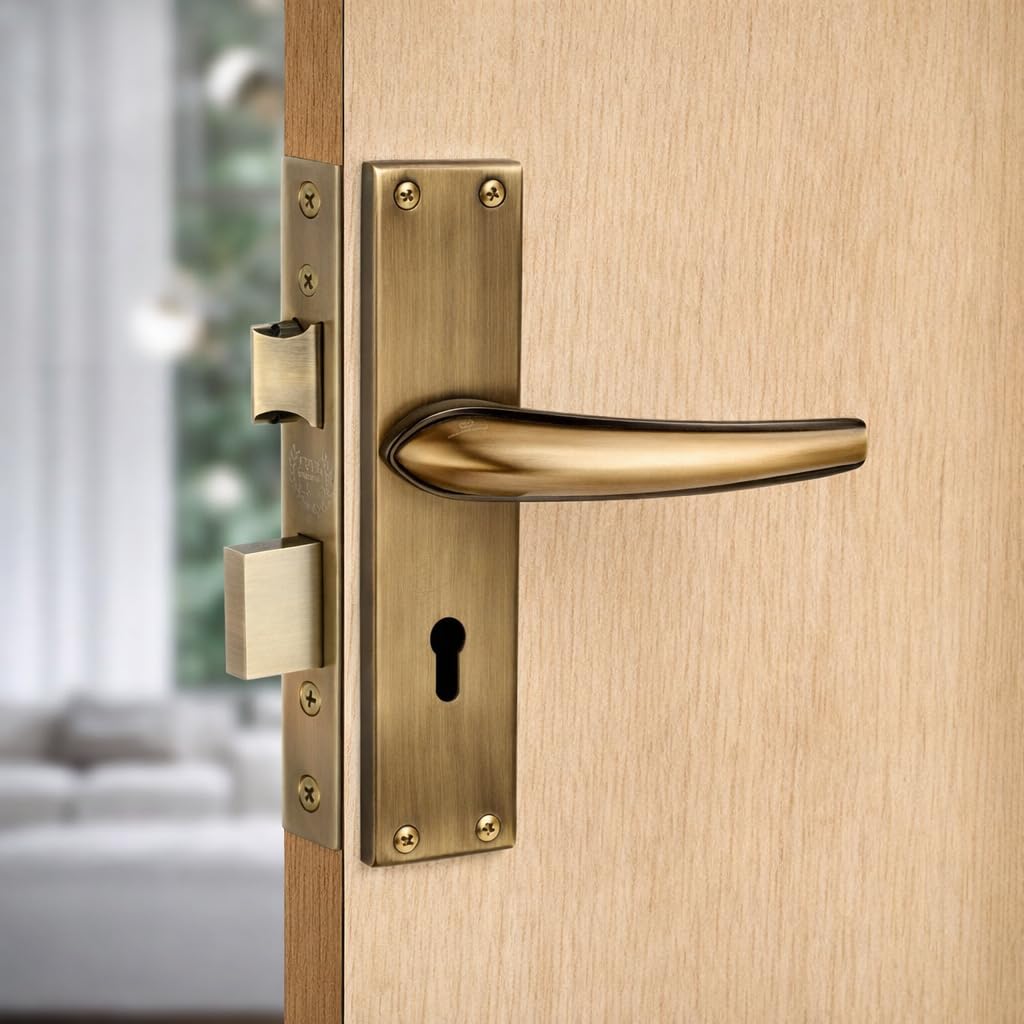 Harrison Door Locks for Main Door, Door Lock for Bedroom, Mortise Door Lock Set, Mortise Door Handle, Door Locks Handlesets with 3 Key | Antique Finish | 29608 | for Office/Hotel/Home-picture-35