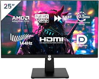 Haiz Monitor Gamer 25'' 144hz 0.5ms 1920x1080 Adaptative Sync FHD HDMI/DP IPS VESA - Produto 6 mais recomendado com 4.8 estrelas