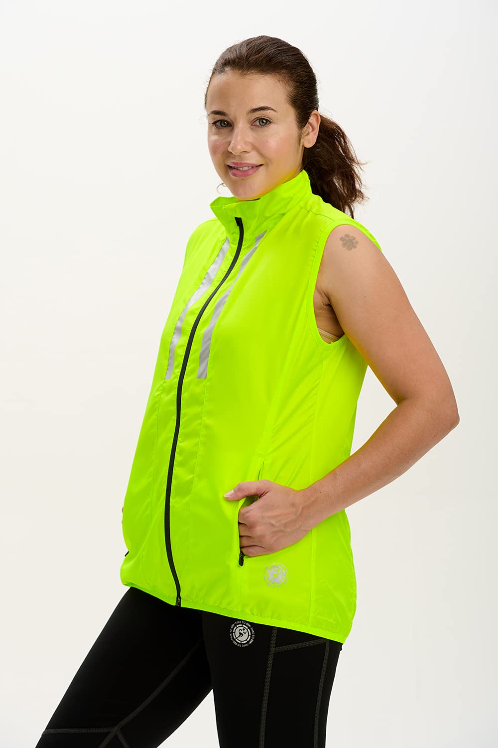 Time To Run Correr Chaleco para Mujer Sin Mangas Ligera Respirable y Resistente al Viento - Ideal Para Jogging Hacer Ejercicio y Ciclismo