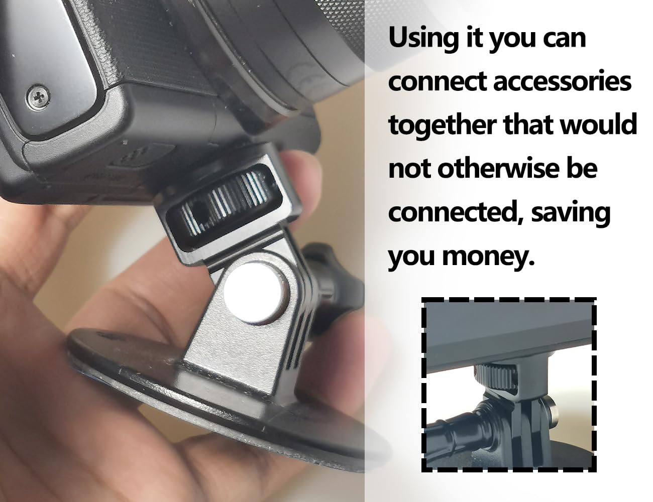 KAPSING 1/4 inch Rotation 360° Tripod Mount Thread Adapter Camera Accessories Compatible with Gopro Helmet Mount Motorcycle Compatible with Insta 360 x2 x3 and Other Action Cameras