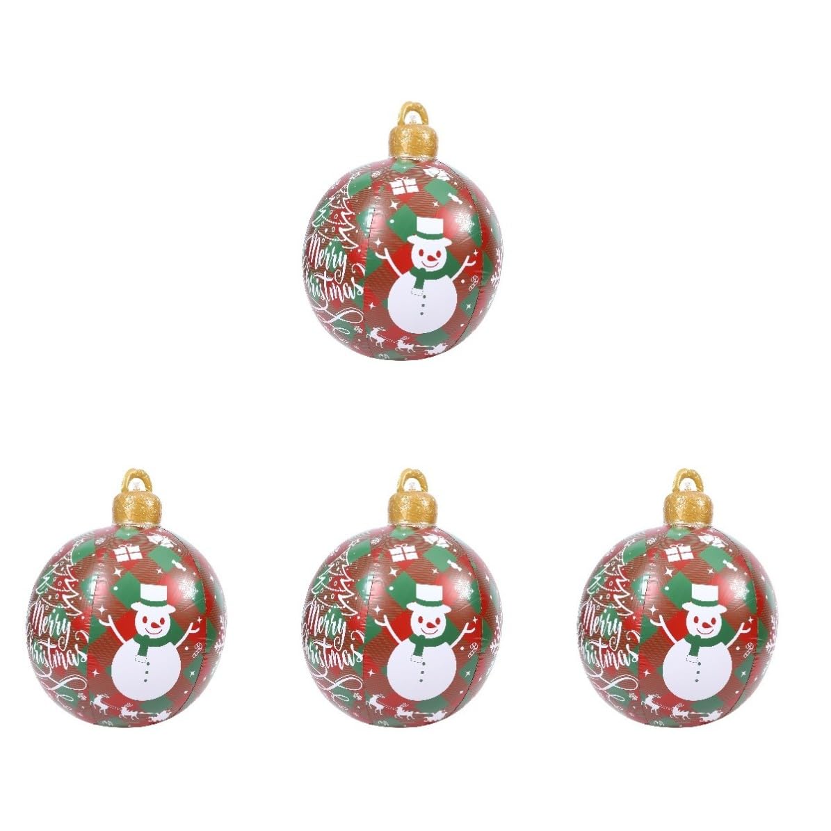 Beaupretty 4 Pièces Boule Gonflable Géante de Noël PVC Décoration