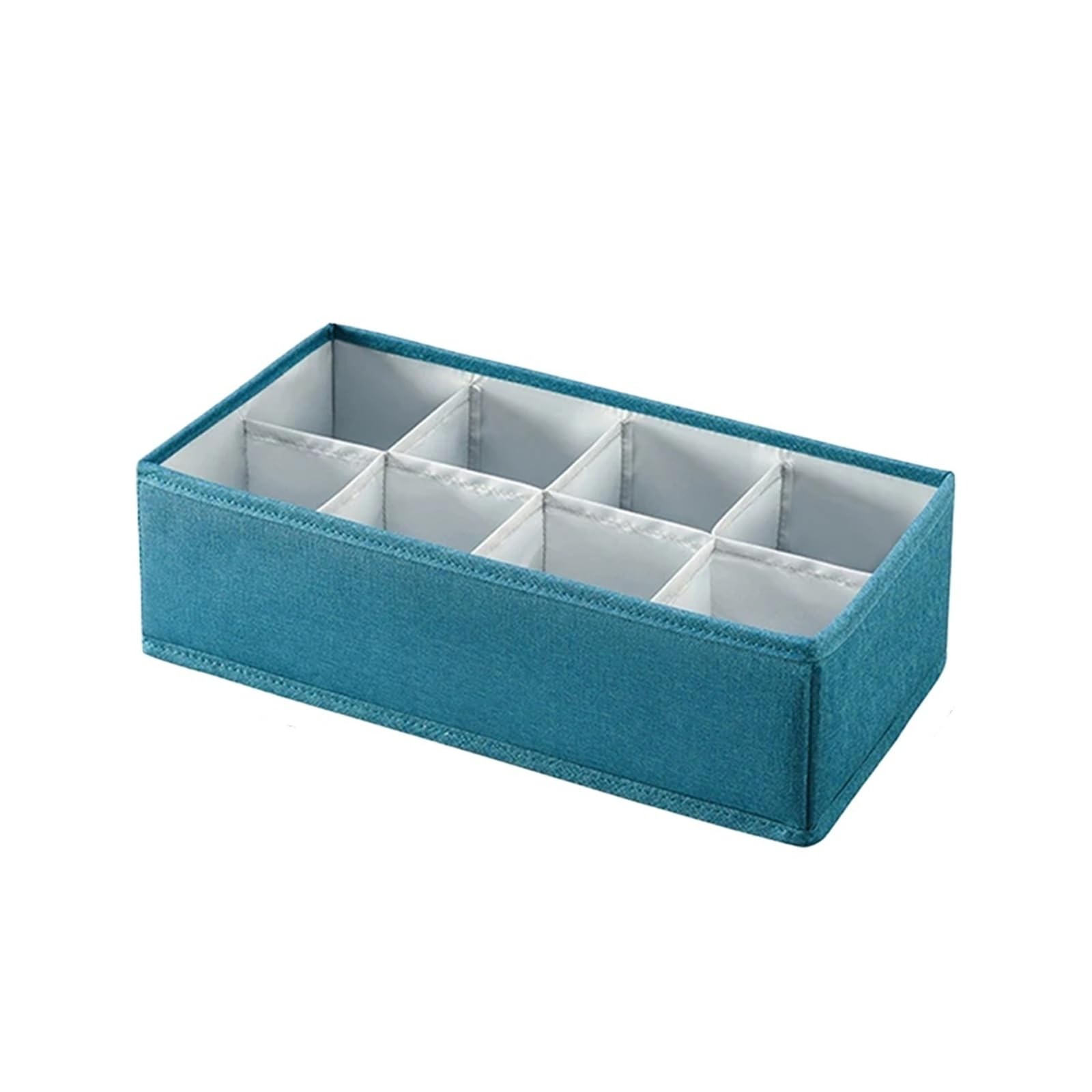 QMVDOJR Fabric Underwear Bra Storage Box Sorting Panty Socks Compartment Drawer Organizer Home(8 grids blue)