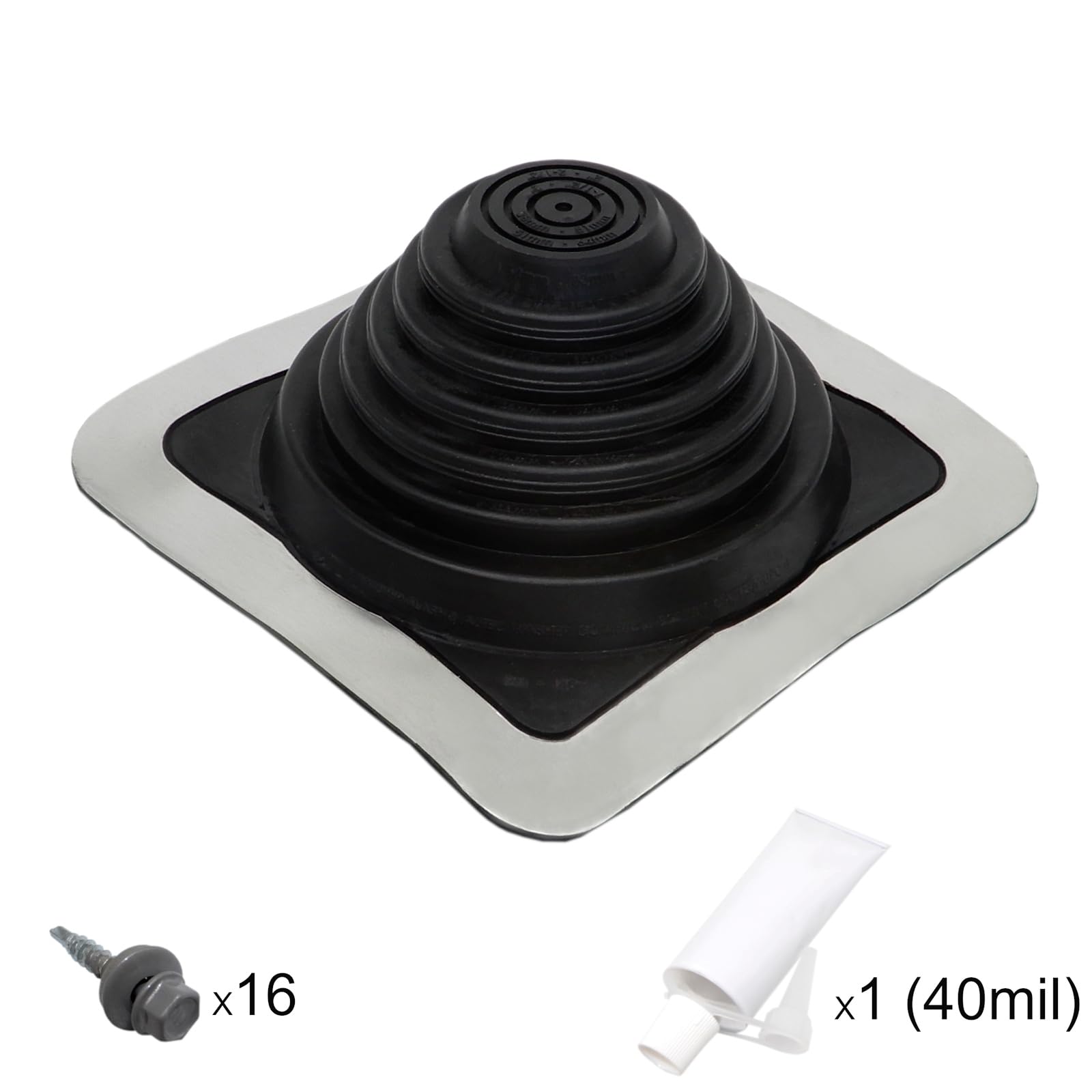 Guarnizione flessibile per tetto in EPDM Flangia anti-infiltrazione dell'acqua Protezione per camini resistente alla temperatura Cavi per tubi Pannelli MASTER FLASH® standard #3 (0-146 mm