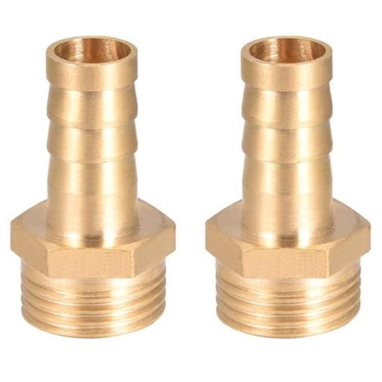 2 Pack Brass Hose Barb Fittings, 3/8" Barb x G3/8" External Thread Hose Connector, 8mm x G3/8" Male Thread Pipe Connector, for Water Fuel Gas Oil Transportation and Pipeline Maintenance