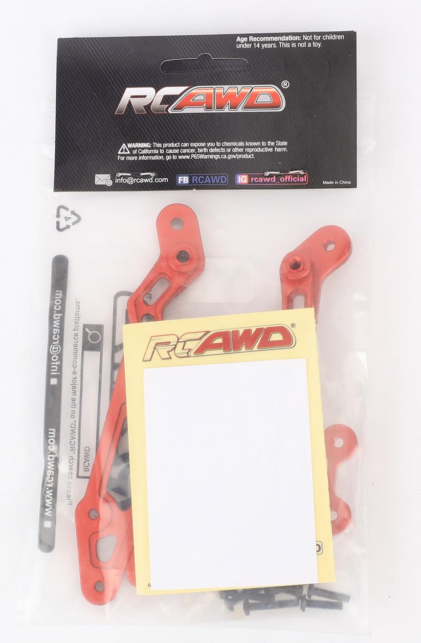RCAWD AR320347 RC Heckflügel-Befestigungsset für Arrma Notorius Outcast Kraton 6S 4WD BLX Upgrade-Teile (rot)