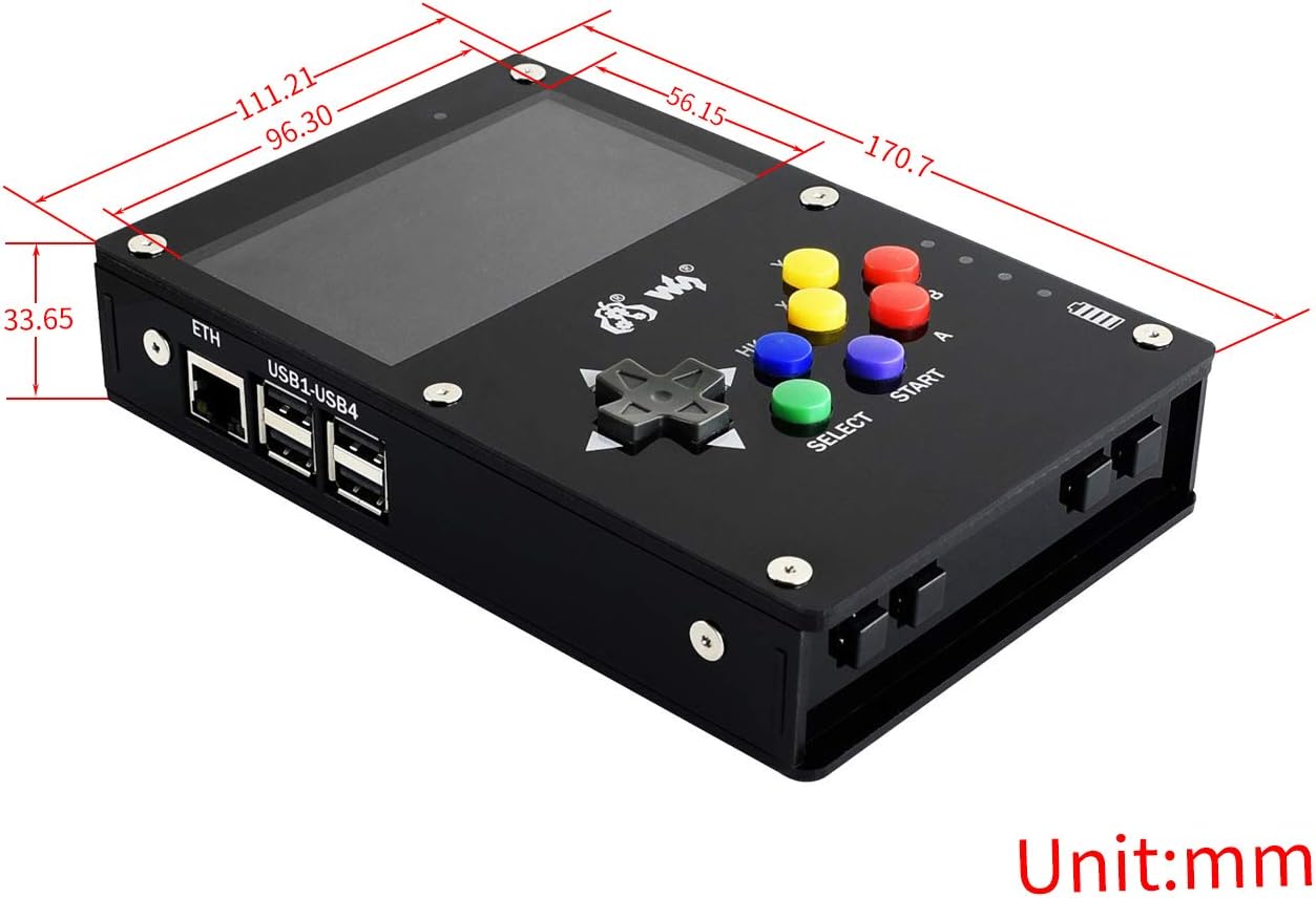TOP1 GamePi43 Classic Retro Video Game Console Playstation for Raspberry Pi B+/2B/3B/3B+/4B 60 Frames Game Experience 4.3inch IPS Display Chargeable