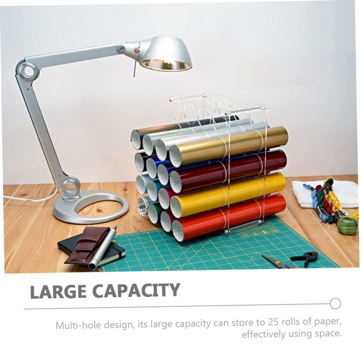 jojofuny Porta Pezzi in Vinile in Acrilico Organizer Salvaspazio a 25 Fori per 25 Pezzi Protegge e Sistema per Studio e Fai da Te