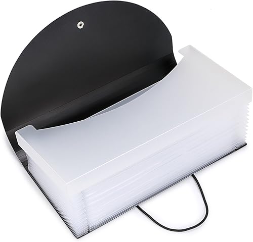 Miniatura 5 de BTSKY Carpeta de archivos expansible, organizador de mano con 13 bolsillos, organizador de cartera de polipropileno para tarjetas, recibos, cupones