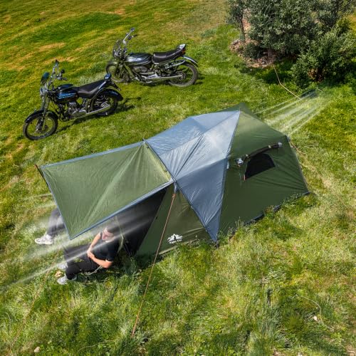 Image of Night Cat Cabin Tent with Vestibule: 3 Persons Pop Up Camping Tent Double Layers Easy Quick Setup Waterproof
