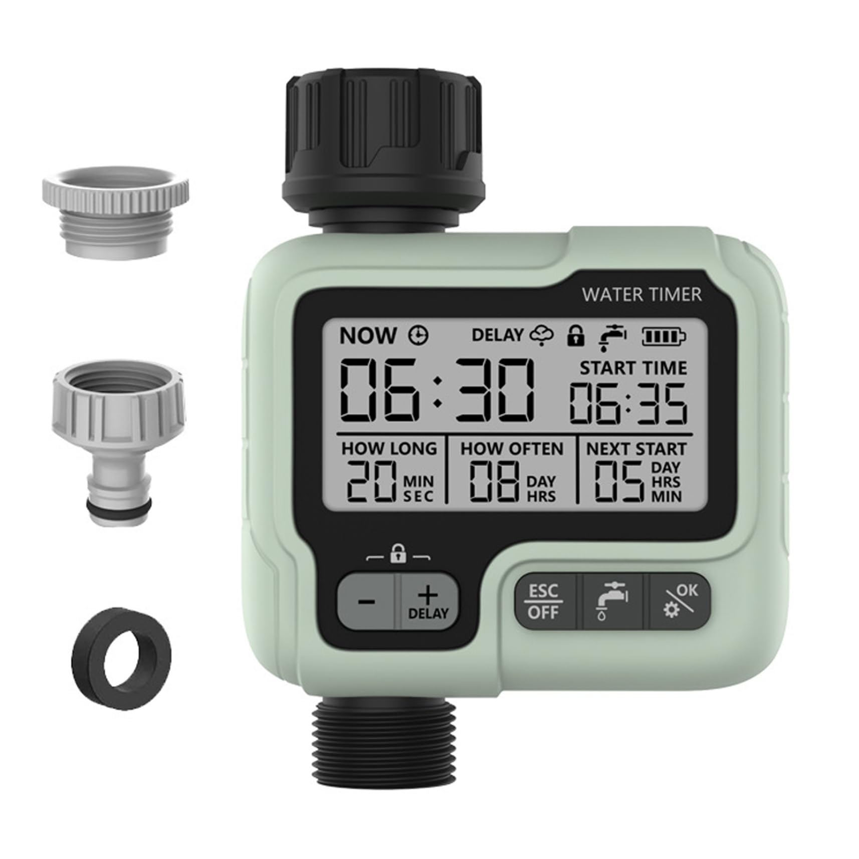 Water Timer, Automatic Garden Hose Irrigation System - Large Screen Waterproof Sprinkler for Plant Watering