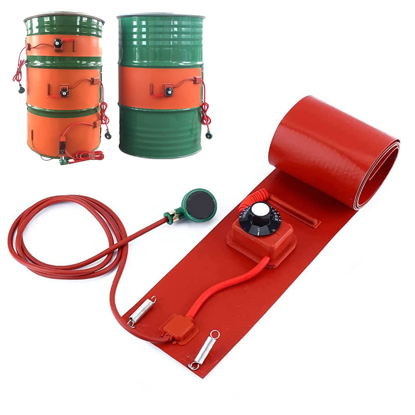 Generico Fascia riscaldante in Silicone per fusti di Olio, secchi e barili, antigelo, Regolabile, con Protezione. Riscaldatore in Silicone per fusti di Olio, intervallo di Temperatura 30~130°C, fasci