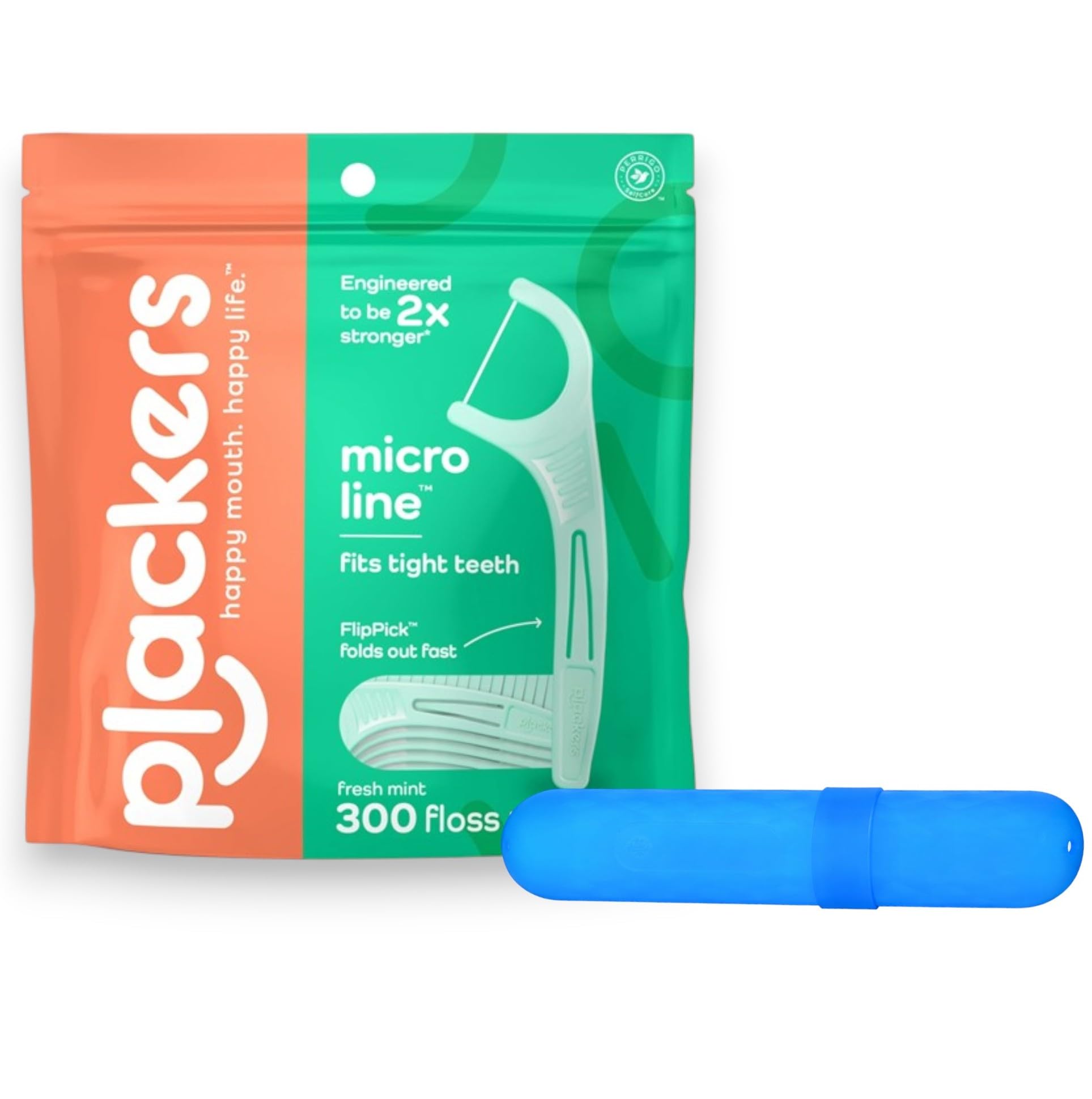 Dental Floss Picks 300 Count with Free Travel Toothbrush Holder Oral Care Set