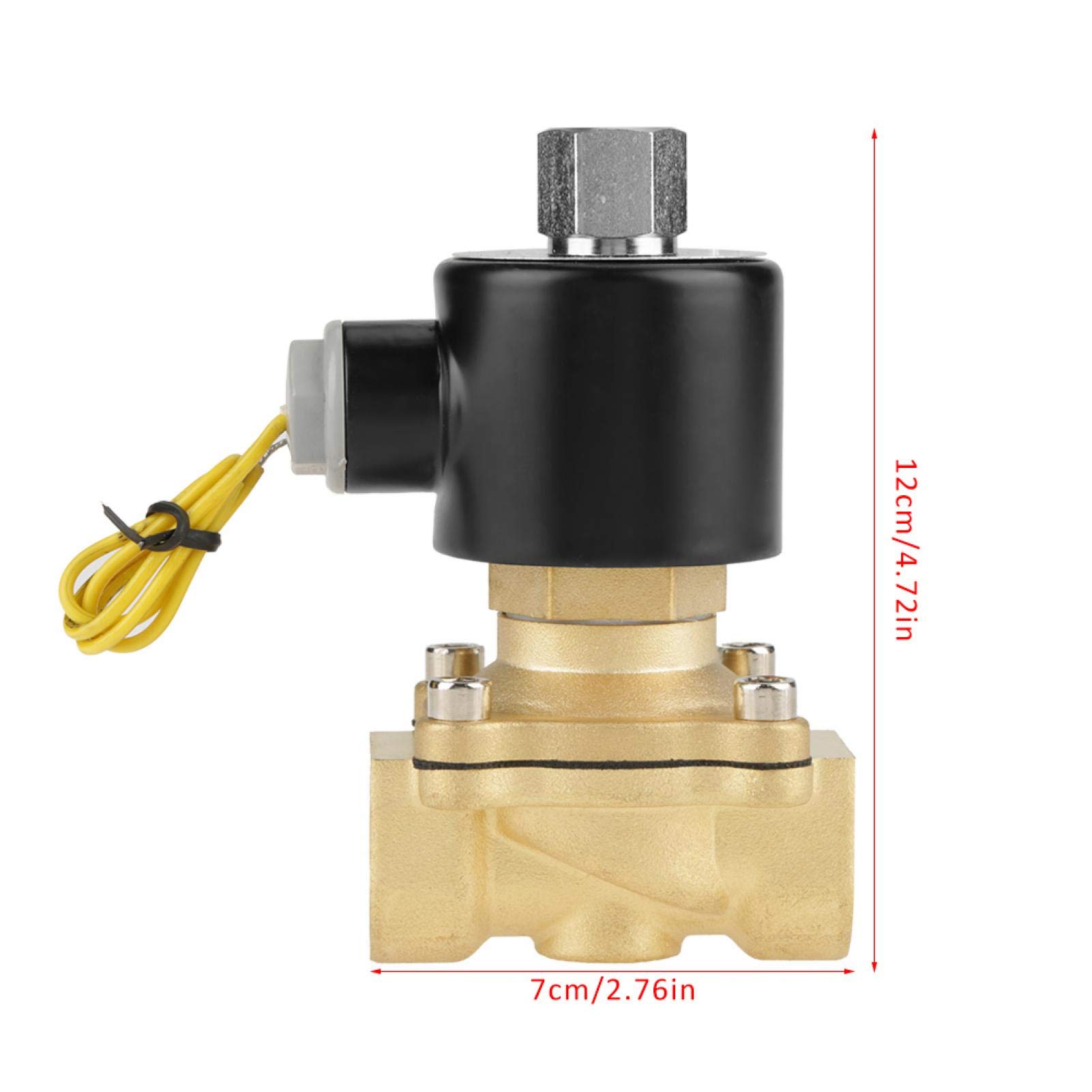 Ottone Valvola elettrica normalmente chiusa per gas ad aria d'acqua G3/4in ( DC12V
