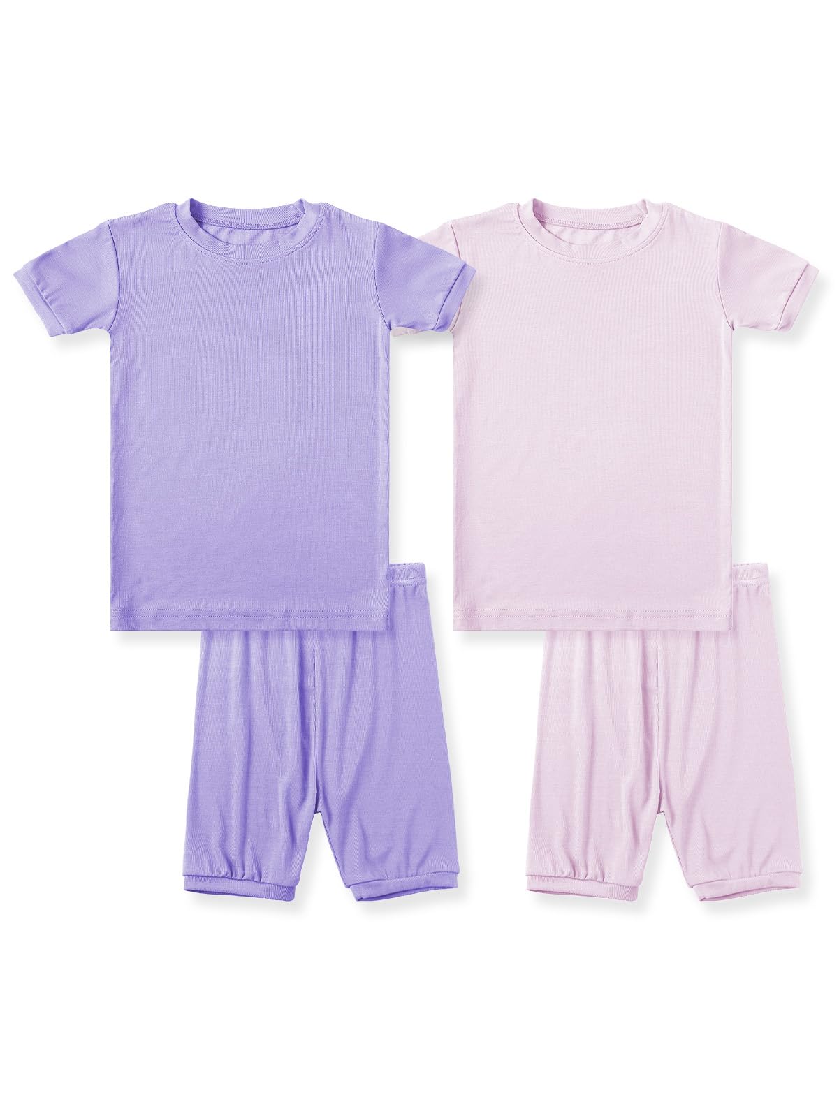 HAPIU Summer Rayon from Bamboo Toddler Pajamas Short Sleeve Set, Pjs Girls Boys Baby Kids