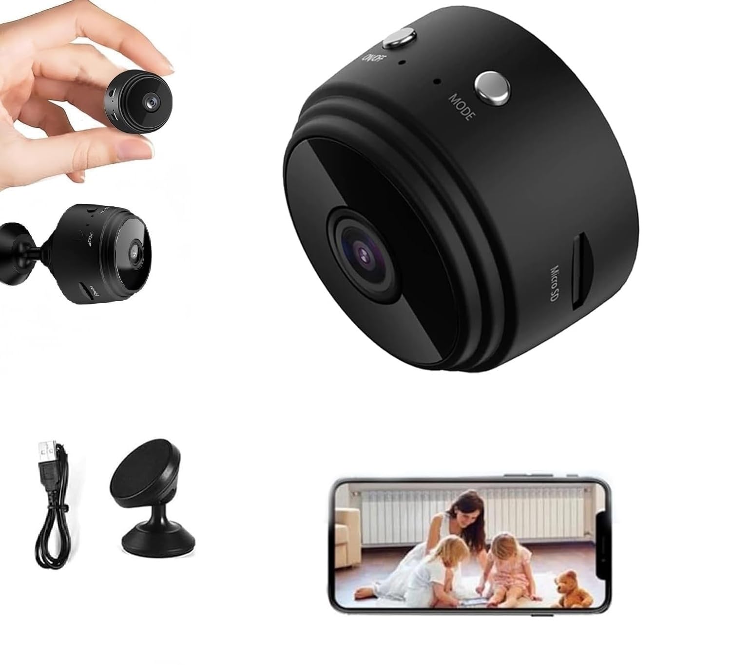 Clefairy Hidden Wireless Cameras-1080P HD Indoor Camera-Two Audio Way WiFi Wireless Camera-Night Vision Micro Small Monitor Video Camera with Motion Detection App Control-image-47
