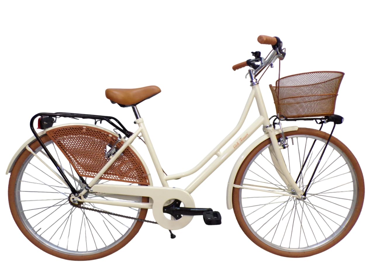 Cicli Tessari - bicicletta donna da città bici da passeggio olandese 26 city bike vintage con cesto in acciaio
