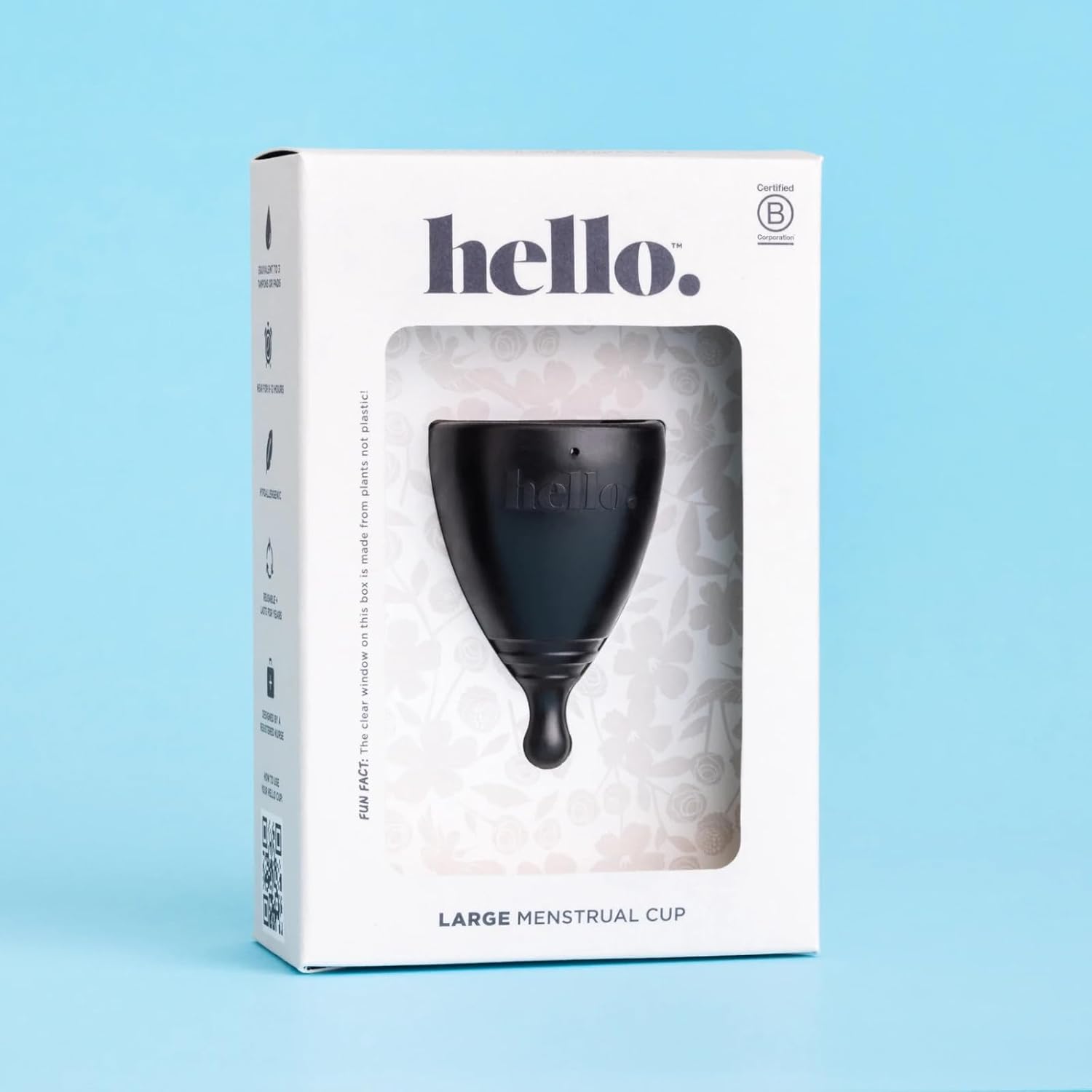 Average Cervix Menstrual Cup | Award Winning Reusable Period Cup | Soft Flexible Alternative to Pads & Tampons Sustainable Feminine Hygiene Leak Proof | (Large Black)