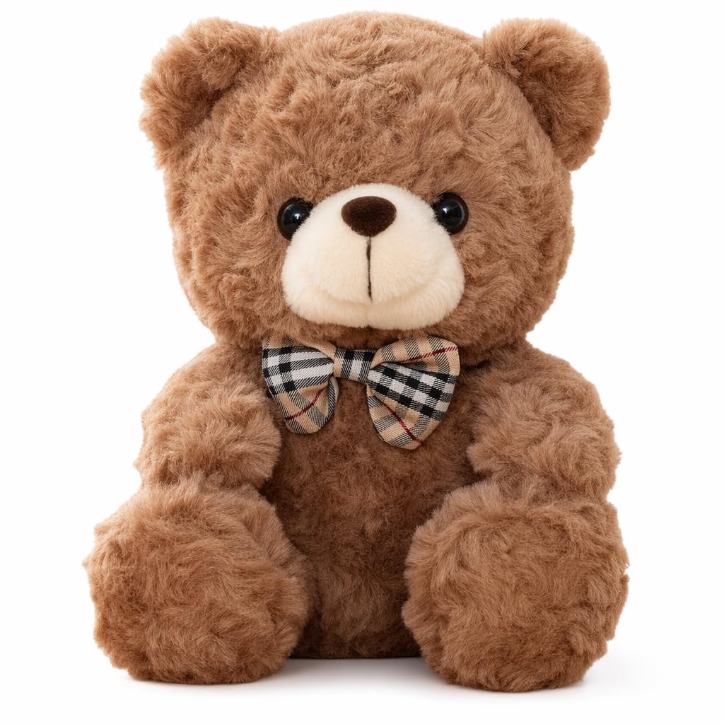 Efuwfugc Teddy Bear, Brown Teddy Bear, 25cm Plush Companion