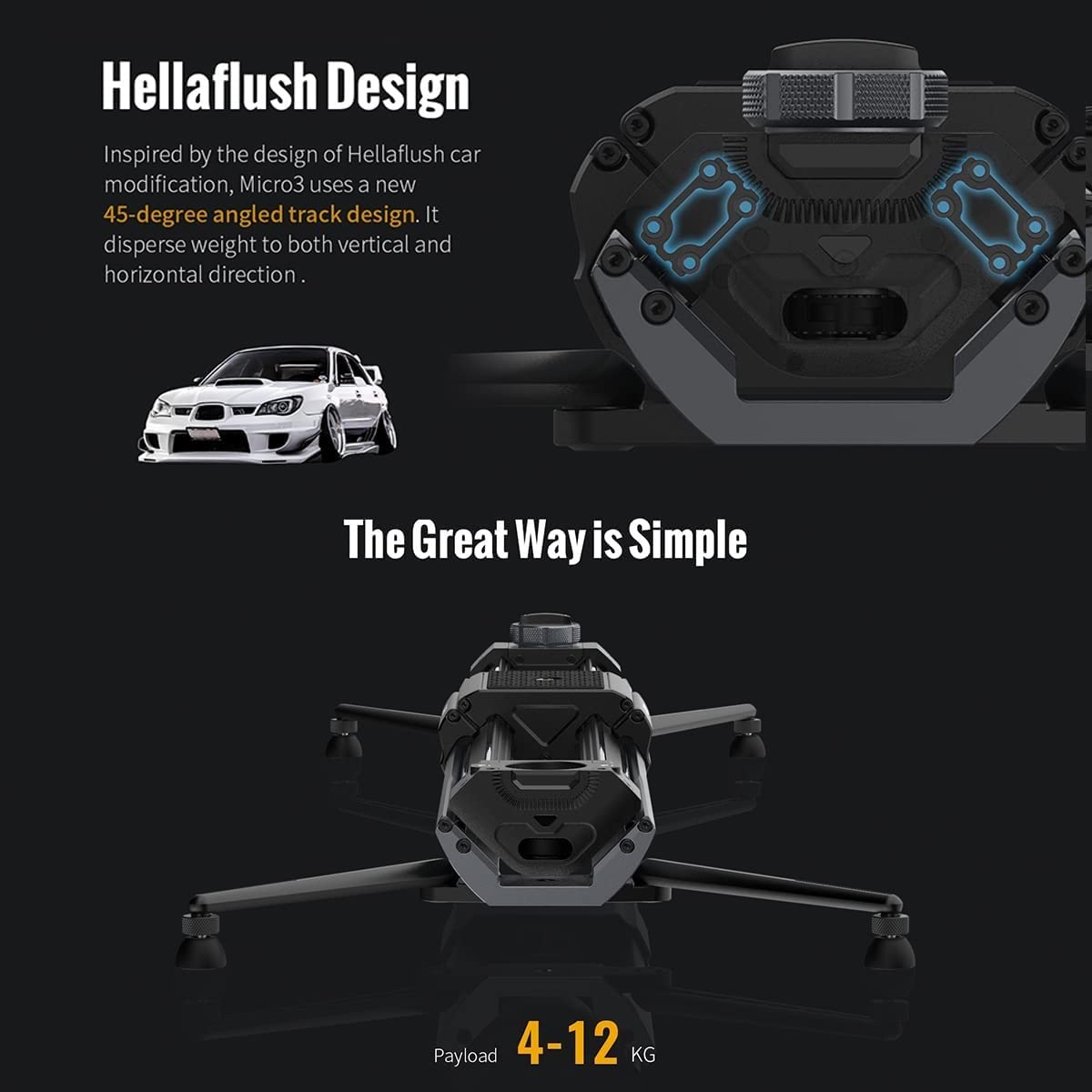 Zeapon Micro 3 E700 Curseur motorisé à Double Distance avec Batterie et Mini rotule, Rail stabilisateur vidéo Dolly Track pour caméscope DSLR