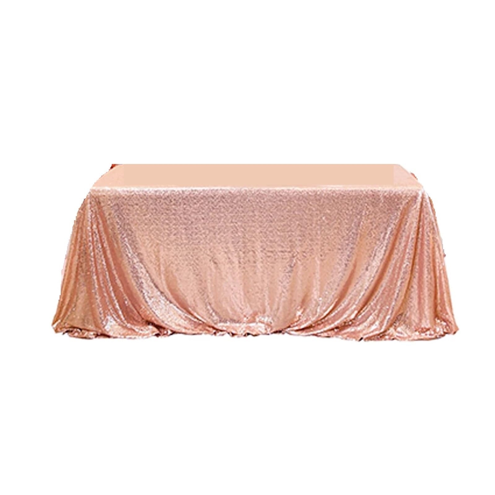 EKalgretrA Sequin Tablecloth Sequin Tablecloth Rectangular Glitter Party for Wedding, Table Decoration(Rose gold,50inch X 50inch)