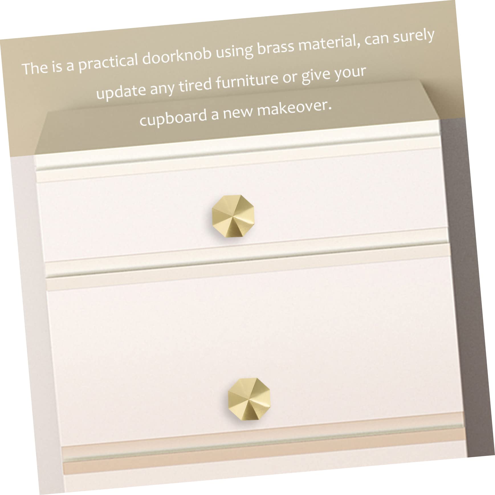 HOMSFOU 3stücke Brass Doorknob Octagon Pulls Kupfer Einloch Möbelknöpfe Für Schrank Kommode Langlebig Und Installieren Vielseitig Für Türen