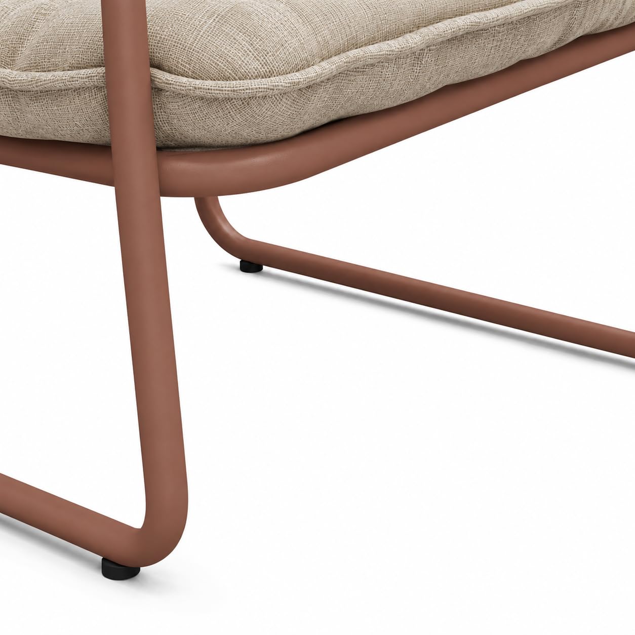 Brigros Estosa - Set Salotto da Giardino 2 Posti con 2 Poltrone e Tavolino, Arredo Esterno in Acciaio Zincato Mocha Mousse con Cuscini Beige Idrorepellenti, Set Relax Outdoor