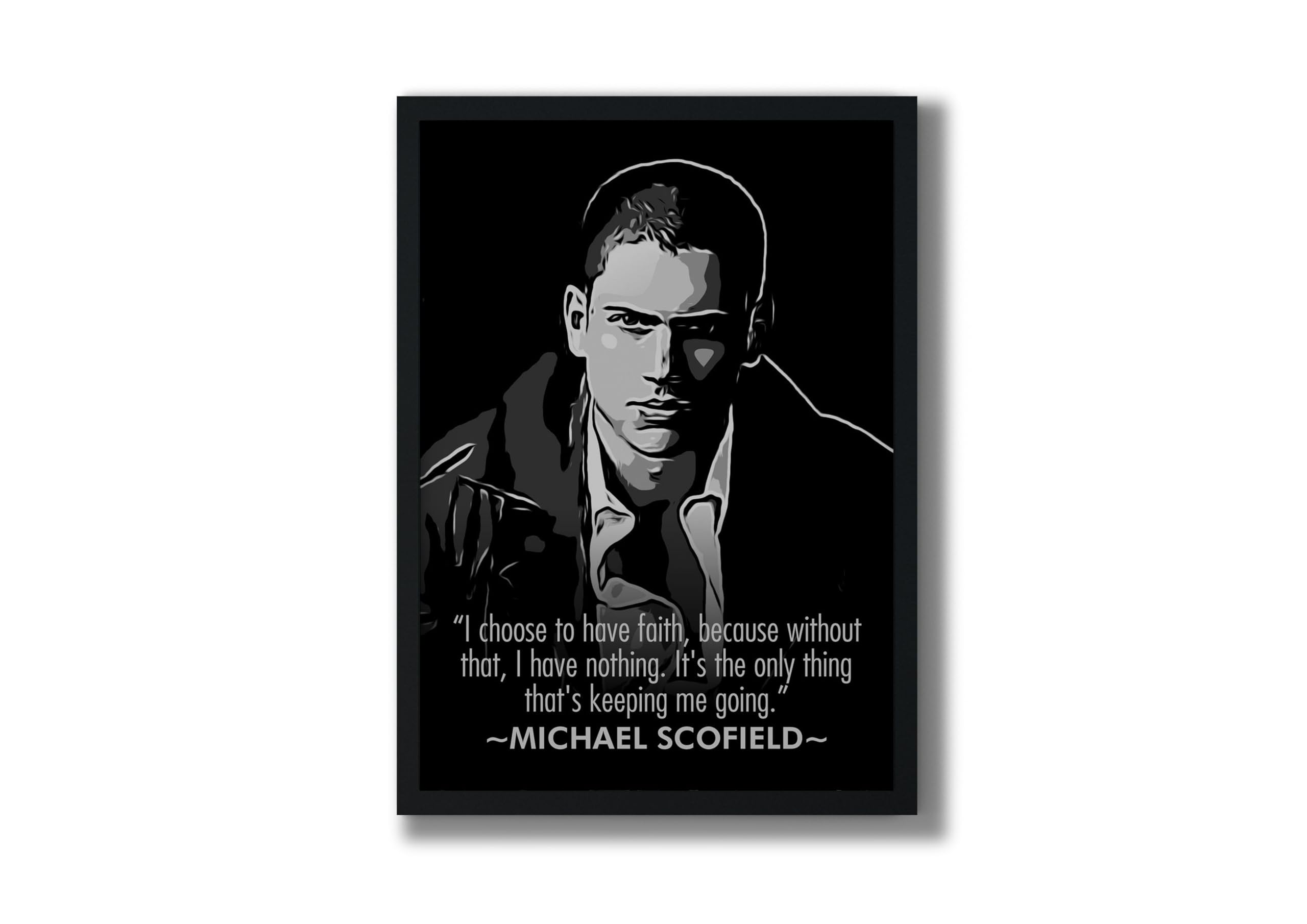 MOMONTS Dreams Michael Scofield: The Escape Artist Without Glass Wall Photo Frame with Poster Ember, Dramatic Chronicles Design (Medium (8.72 x 12.62), Black)