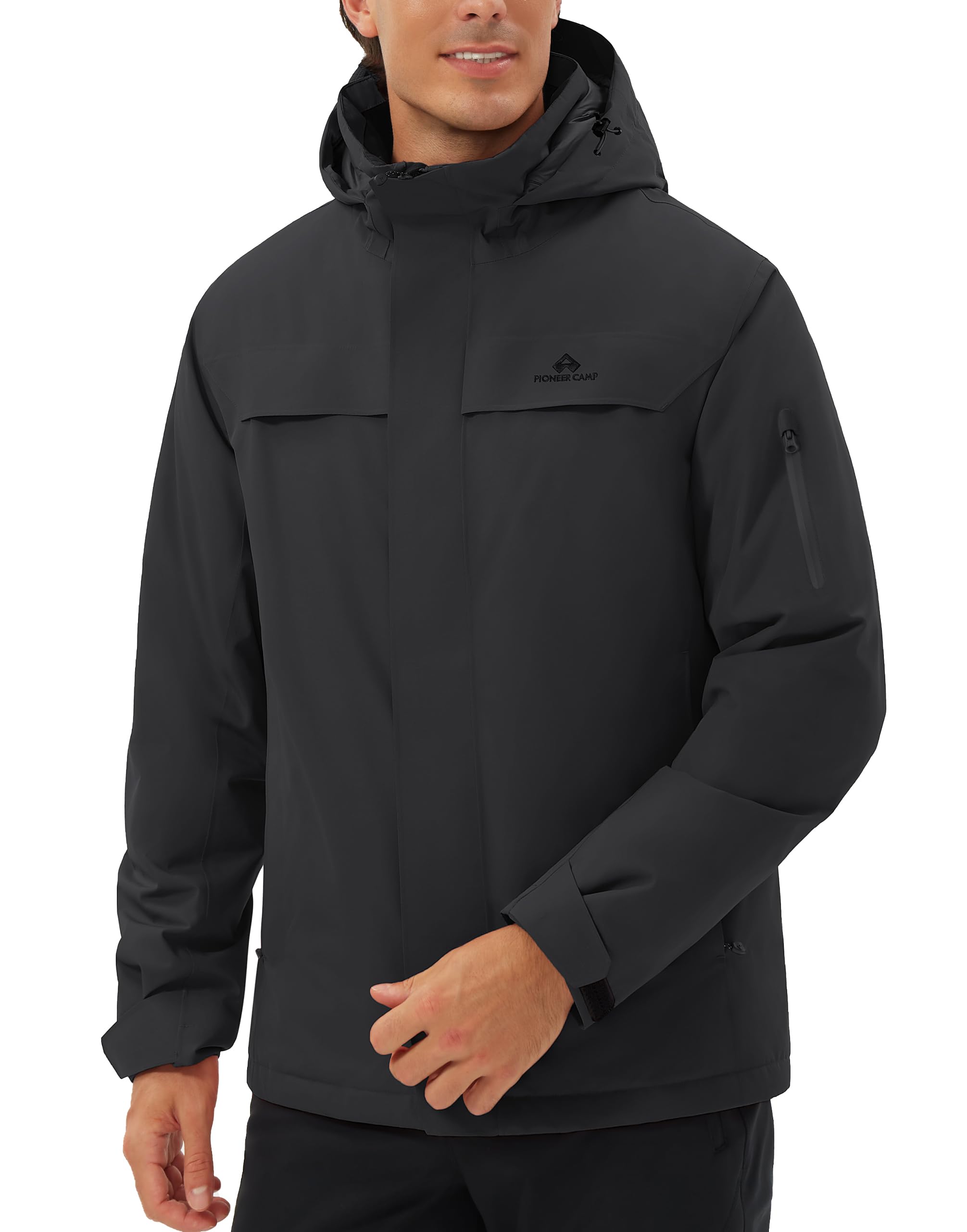 Giacca da sci da uomo, impermeabile, calda, traspirante, da snowboard, con cappuccio